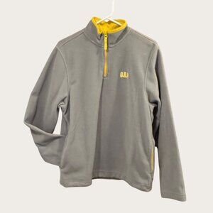 Gap Gray Yellow Quarter Zip Fleece Pullover Jacket Unisex Size S
